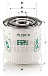 Mann-filter Filtru ulei MANN-FILTER W 920/38 (W 920/38) - automobilus
