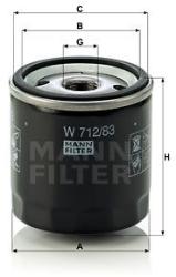 Mann-filter Filtru ulei MANN-FILTER W 712/83 (W 712/83) - automobilus