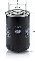 Mann-filter Filtru ulei MANN-FILTER W 940/81 (W 940/81) - automobilus