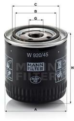 Mann-filter Filtru ulei MANN-FILTER W 920/45 (W 920/45) - automobilus