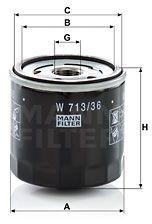 Mann-filter Filtru ulei MANN-FILTER W 713/36 (W 713/36) - automobilus