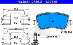 ATE set placute frana, frana disc ATE 13.0460-2736.2 (13.0460-2736.2)