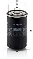 Mann-filter Filtru ulei MANN-FILTER W 719/36 (W 719/36) - automobilus