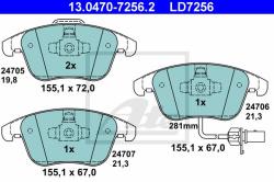 ATE set placute frana, frana disc ATE Ceramic 13.0470-7256.2 (13.0470-7256.2)