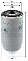 Mann-filter filtru combustibil MANN-FILTER WK 842/11 (WK 842/11) - automobilus