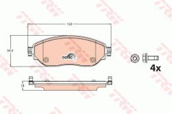 TRW set placute frana, frana disc TRW COTEC GDB2096 (GDB2096)