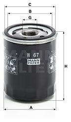Mann-filter Filtru ulei MANN-FILTER W 67 - automobilus