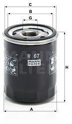 Mann-filter Filtru ulei MANN-FILTER W 67 (W 67) - automobilus