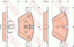 TRW set placute frana, frana disc TRW COTEC GDB1882 (GDB1882)