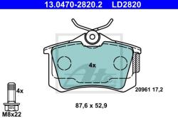 ATE set placute frana, frana disc ATE Ceramic 13.0470-2820.2 (13.0470-2820.2)