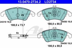 ATE set placute frana, frana disc ATE Ceramic 13.0470-2734.2 (13.0470-2734.2)