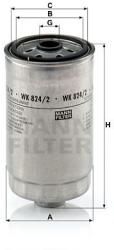 Mann-filter filtru combustibil MANN-FILTER WK 824/2 (WK 824/2) - automobilus