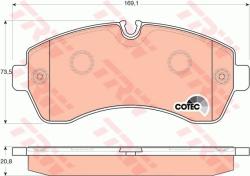 TRW set placute frana, frana disc TRW COTEC GDB1696 (GDB1696)