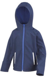 Result Gyerek Kabát Kapucnis Hosszú ujjú Result Kids TX Performance Hooded Softshell Jacket -L (9-10), Sötétkék/Királykék