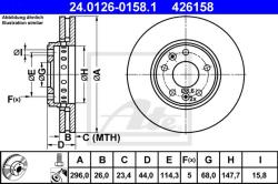 ATE Disc frana ATE 24.0126-0158.1 (24.0126-0158.1) - automobilus