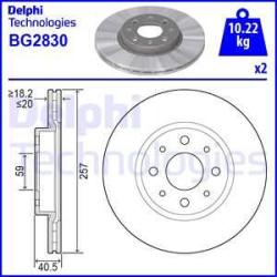 DELPHI Disc frana DELPHI BG2830 (BG2830) - automobilus
