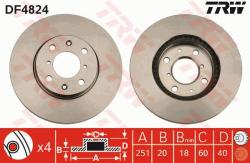 TRW Disc frana TRW DF4824 (DF4824) - automobilus