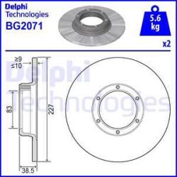 DELPHI Disc frana DELPHI BG2071 (BG2071) - automobilus