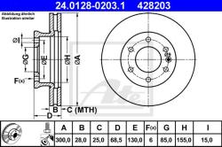 ATE Disc frana ATE 24.0128-0203.1 (24.0128-0203.1) - automobilus