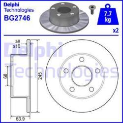 DELPHI Disc frana DELPHI BG2746 (BG2746) - automobilus