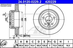 ATE Disc frana ATE 24.0120-0229.2 (24.0120-0229.2)