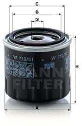 Mann-filter Filtru ulei MANN-FILTER W 712/31 (W 712/31) - automobilus