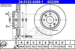 ATE Disc frana ATE 24.0122-0289.1 (24.0122-0289.1)