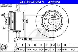 ATE Disc frana ATE 24.0122-0224.1 (24.0122-0224.1)
