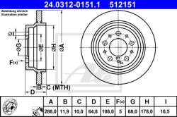 ATE Disc frana ATE PowerDisc 24.0312-0151.1 (24.0312-0151.1)