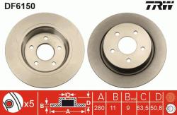 TRW Disc frana TRW DF6150 (DF6150) - automobilus