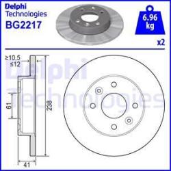 DELPHI Disc frana DELPHI BG2217 (BG2217) - automobilus