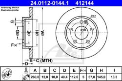 ATE Disc frana ATE 24.0112-0144.1 (24.0112-0144.1)