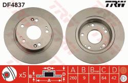 TRW Disc frana TRW DF4837 (DF4837) - automobilus