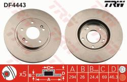TRW Disc frana TRW DF4443 (DF4443) - automobilus