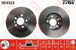 TRW Disc frana TRW DF4323 (DF4323) - automobilus