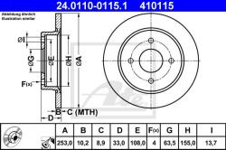 ATE Disc frana ATE 24.0110-0115.1 (24.0110-0115.1) - automobilus