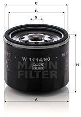 Mann-filter Filtru ulei MANN-FILTER W 1114/80 (W 1114/80) - automobilus