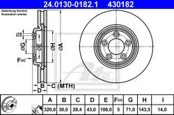 ATE Disc frana ATE 24.0130-0182.1 (24.0130-0182.1)