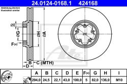 ATE Disc frana ATE 24.0124-0168.1 (24.0124-0168.1)