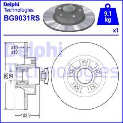 DELPHI Disc frana DELPHI BG9031RS (BG9031RS) - automobilus