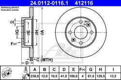ATE Disc frana ATE 24.0112-0116.1 (24.0112-0116.1)