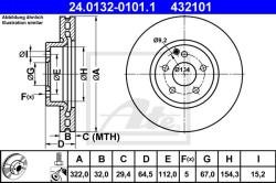 ATE Disc frana ATE 24.0132-0101.1 (24.0132-0101.1) - automobilus