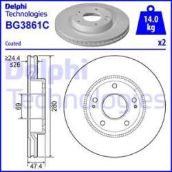 DELPHI Disc frana DELPHI BG3861C - automobilus
