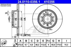 ATE Disc frana ATE 24.0110-0356.1 (24.0110-0356.1) - automobilus
