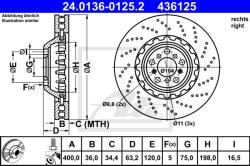 ATE Disc frana ATE 24.0136-0125.2 (24.0136-0125.2)
