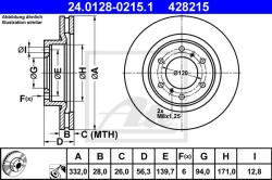 ATE Disc frana ATE 24.0128-0215.1 (24.0128-0215.1)