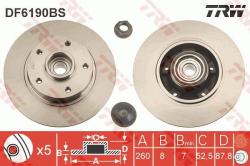 TRW Disc frana TRW SINGLE DF6190BS (DF6190BS)