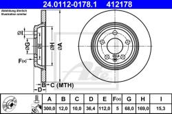 ATE Disc frana ATE 24.0112-0178.1 (24.0112-0178.1) - automobilus