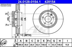 ATE Disc frana ATE 24.0128-0154.1 (24.0128-0154.1) - automobilus