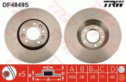 TRW Disc frana TRW SINGLE DF4849S (DF4849S)